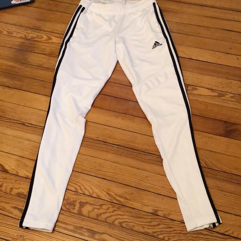 white adidas sweatpants